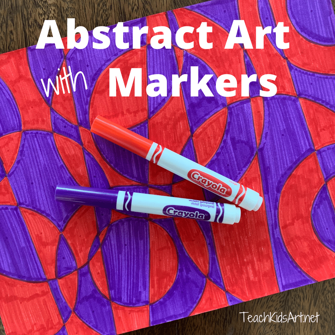 This is a photo of an abstract art project made with Markers, inspired by Robert and Sandra Delaunay.