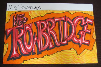 Portfolio Project for Middle School – Graffiti Names