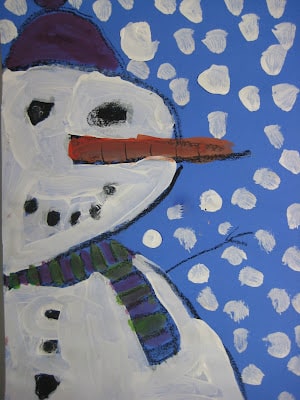 Snowmen with Tempera