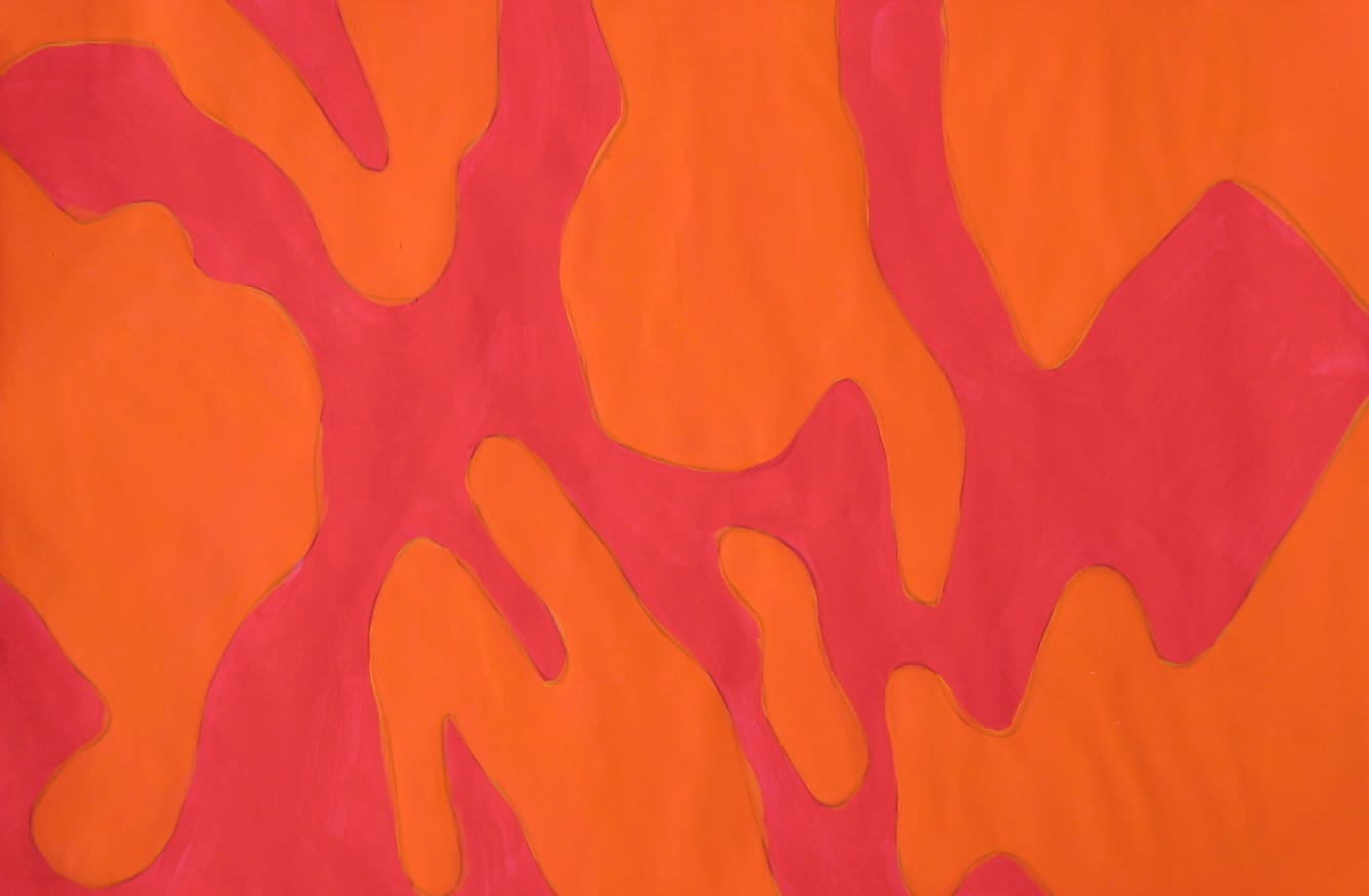 shadow tracing painted with warm analogous colors