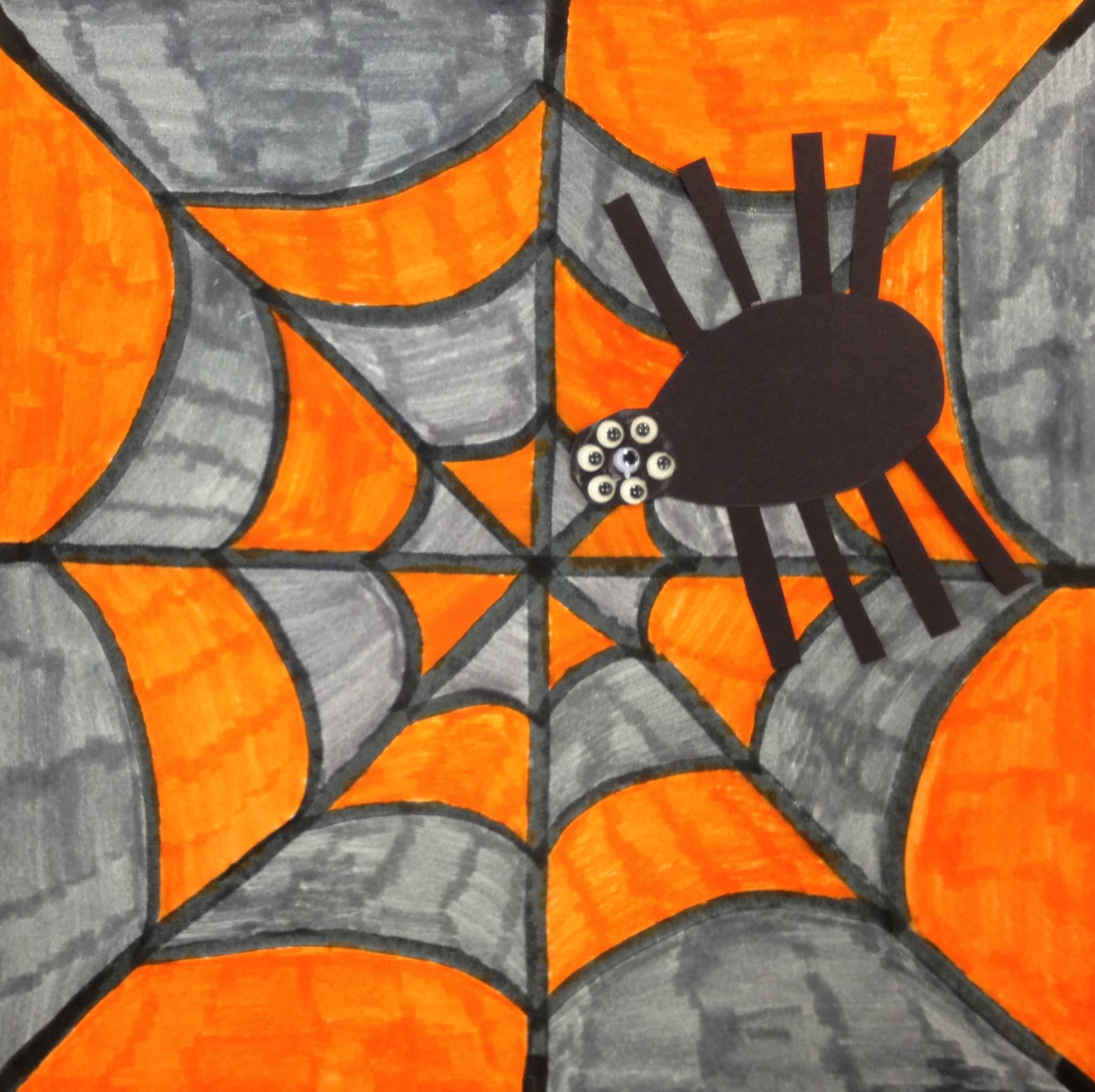 Colorful Spiderwebs • TeachKidsArt