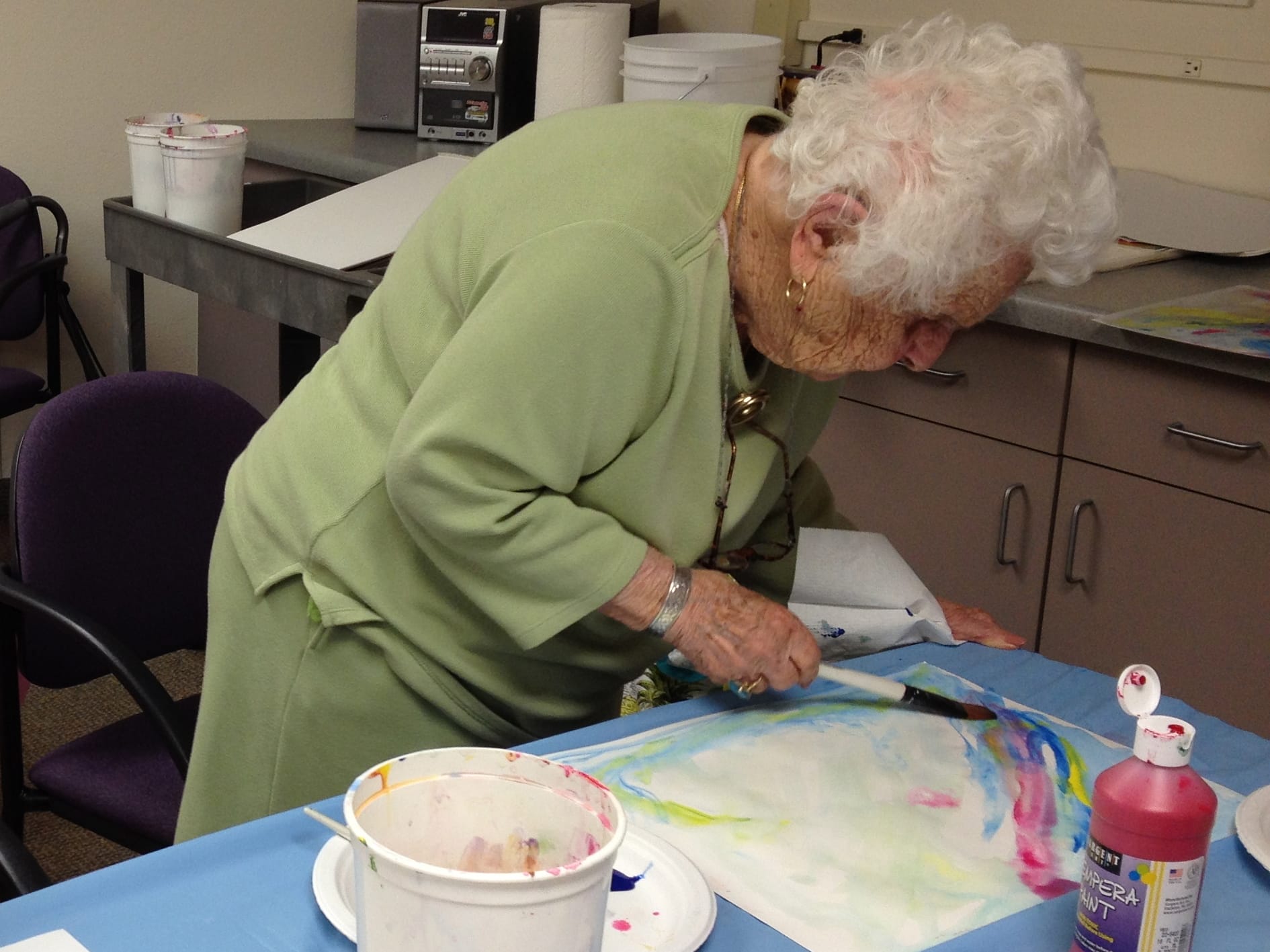 102 year old woman painting!