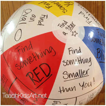 Beachball designed for "Elements of Art Scavenger Hunt" for Grades 1 & 2