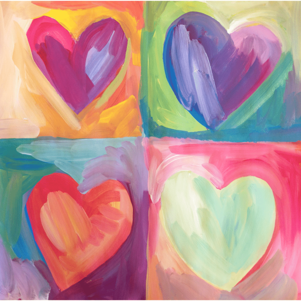 How to Paint Colorful Hearts Inspired by Jim Dine